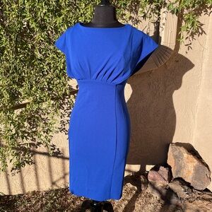 Calvin Klein Boatneck Sheath Royal Blue Women's Dress